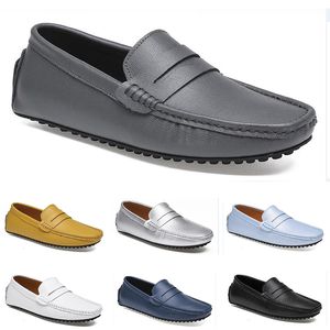 2022 leather doudou mens casual driving shoes soft sole fashion black navy Light taupe Nude blue silver Beige footwear all-match lazy cross-border fifty seven 7