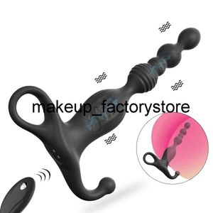 Massage Silicone Anal Beads Vibrator Sexleksaker för män Kvinnor Prostata Massager Anal Pluggar Extender Leksaker Annaler Ball Varor för Vuxna Gay