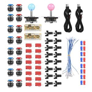 Game-Controller Joysticks Zubehör für Arcade Null Verzögerung USB Encoder DIY Kit Set Kabel LED-Taste