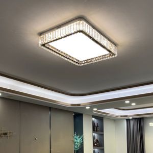 Modern light  bedroom lamp Chandeliers round led crystal ceiling lamp simple home Nordic square hall living room