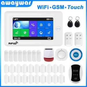 Awaywar Alarm Sistemi, WiFi ve GSM Akıllı Ev Güvenlik Hırsızlarını Destekler Tuya IP Camrea ile uyumlu