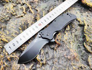 0350 street all black half tooth folding knife 3.25 steel CPM S30V blade thickness 0.121 inch (0.31 cm) Handle material G10 handle