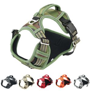 1000D Ox Cloth Reflektierendes Haustier-Hundegeschirr Service-Hundeweste mit vertikalem Griff Verstellbare Hundehalsbänder für große, mittelgroße Hunde 210729
