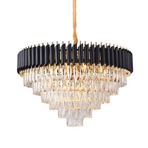 Modern Chandelier Light K9 Crystal Pendant Lamps Good Quality Round Hanging lustre Elegant Suspension Indoor Lighting for Living room Foyer Hall