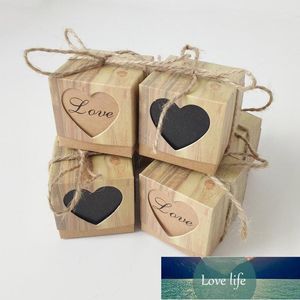 Confezione regalo 50 pezzi di carta kraft scatola di caramelle regali a cuore borse bomboniere per ospiti matrimonio natale baby shower decorazione di compleanno1 prezzo di fabbrica design esperto