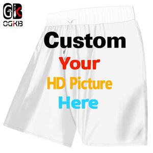 OGKB Sommar Casual Shorts Mäns tryckta skräddarsydda 3D Beach Board Shorts Herr Hiphop Punk Elastic Waist Byxor Partihandelsleverantörer X0628