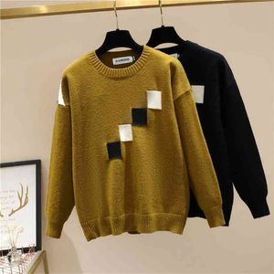 Plus Size Women's Autumn and Winter Wear Fat Sister Loose Belly Fashion Sweater HK125 210506