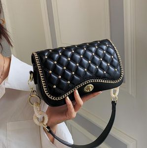 Lingge Embroidery Thread Underarm Bag Autumn/Winter Trendy Fashion Messenger Bags Shoulder Handbag