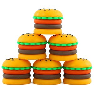 Contenitori in cera antiaderente Scatola in silicone a forma di hamburger Contenitore in silicone da 5 ml Vasetti per uso alimentare Dab Tool Storage Jar Bho Hash Oil Holder