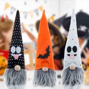 Ghost Party Decorazione Cartoon Halloween intrecciato Pendente bambola nano con luci luminose Glow nel buio per festival ornamento Gyq