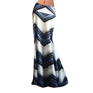 Женская длинная юбка карандаш весна мода высокая талия печатание повседневные элегантные плюс размер женские тонкие макси юбки Femme 210608
