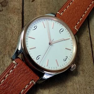 Zegarek zegarki zegarek Automatyczny Saphire Skórzany typ Wskaźnik Ze Stali Nierdzewnej Różowe Złote Mechaniczne dla mężczyzn 40mm NH35