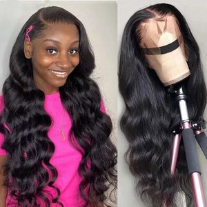 13x6 Body Wave Lace Front Wig Pre zepsuty Brazylijski Ludzki Włosy Peruki Remy Przezroczyste Czołowa peruka dla kobiet