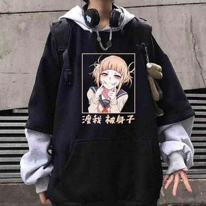 Japanese Anime My Hero Academia Graphic Hoodies Men Himiko Toga Pullover Sweatshirt Unisex Male H1227