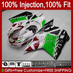 Injection OEM For DUCATI 1198S 848R 848 1098 1198 S R 07 08 09 10 11 12 Cowling 18No.153 Body 848S 1098S 2007 2008 2009 2010 2011 2012 1098R Green red 1198R 07-12 Fairing