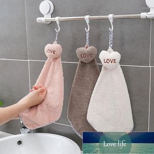 Cute Heart Hand Towel With Hanging Hole1