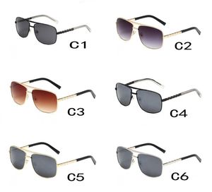 Quadratische Herren-Sonnenbrille aus Metall, modische Sonnenbrille für Damen und Herren, Radfahren-Sonnenbrille, Schwarz, dunkle Linse, Schutzbrille, 6 Farben, blendfreie Standard-Brille
