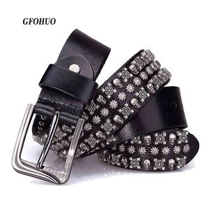 2021 low price wholesale Punk Rock Geometry Pattern for Men Male Rivet Studded First Layer Cowskin Hip Pop Decorative Belts For Jeans 1I60