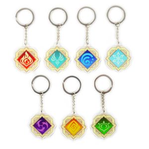 6cm Genshin Impact Lnazuma Keychain Eye of Original Keyrings Llavero G1019