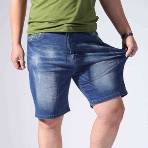 New men Short Jeans Denim Plus Size 6XL 7XL 8XL 9XL Men's Casual Denim Shorts Elastic Big size 42 44 46 48 50 52 H1210