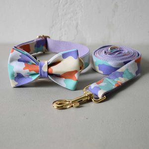 Nylon zachte zelf ontworpen halsband met vlinderdas wandelen hond touw training huisdier kraag tractie riemen huisdier producten goede kwaliteit X0703