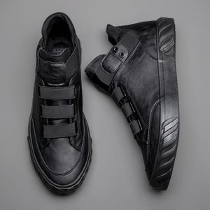 Elbise Ayakkabı Marka erkek Deri Kore Trend Rahat Loafer Erkekler İngiliz Moda Yüksek Üst Sneakers Moccasins