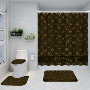 クラシックデザインシャワーカーテン防水バスルーム用品多機能パーティションカーテンバスドアマット