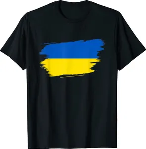 T-shirt con cuore dell'orgoglio ucraino della bandiera dell'Ucraina