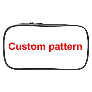 Customize Your / Name Image Cosmetic Cases Cartoon Pattern Pencil Bag Teenager Boys Girls Stationary Bags Holder &