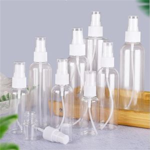 30ml 1oz CLEAR Plastic Fine Mist Spray Bottle Transparent Travel Bottles Portable Refillerbar Sprayer Container Förpackning för eteriska oljor Kosmetiska