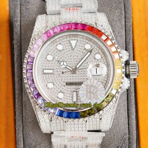 eternity Jewelry Watches RFF Latest products 41MM 86409 116610 86349 Rainbow Diamonds Bezel 2836 Automatic Iced Out Mens Watch 904L Steel Diamond Case Bracelet