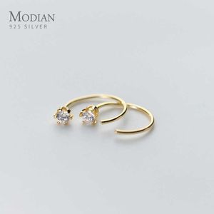 Игристые Zircon Mini Cute Crown Hoop Серьги для женщин Мода Стерлингового серебра 925 Стерлингового серебра Крюк изысканных Ювелирных Изделий 210707