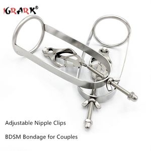 Butterfly Adjustable Nipple Clips Torture Play Clamps Cage Breast BDSM Bondage Metal Fetish Goods Sex Toys for Adults Couples Y0406