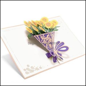 Призывное мероприятие праздничные вечеринки поставки домашних карт Gardengreeting Приглашение 3D цветочная бумага для бумаги с пустыми приглашениями на конверт