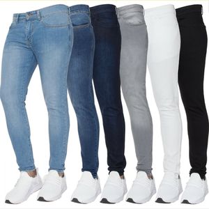 Rock Jeans Stylish Denim Men's Trousers Black Blue Slim Fit Skinny Pants