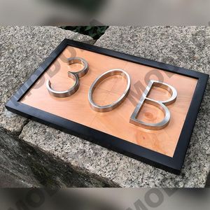 Other Door Hardware 5 In Floating House Number #0-9 And Plate Plaque Huisnummer Wooden Board Name Address Sign For Numbers