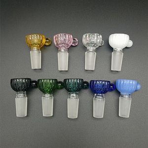 Ciotola di vetro trasparente colorata DHL 14mm 18mm Ciotole per narghilè maschio Pezzo smerigliato Tubo per unghie a imbuto spesso per Dab Rig Water Bong