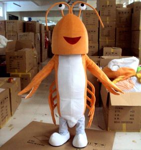 Halloween Orange Lobster Mascot Kostym Toppkvalitet Tecknad Anime Tema Karaktär Vuxna Storlek Apparel Julfödelsedagsfest Utomhus Outfit