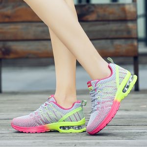 Wholesale 2021 Top Fashion Off Men Women Sports Running Shoes Newest Rainbow Knit Mesh Outdoor Runners Walking Jogging Sneakers SIZE 35-42 WY29-861