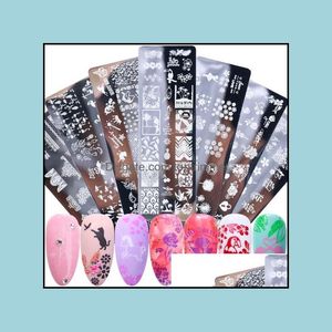 Mallar Salon Health Beautynail - Flower Butterfly Lovers Splice Plate Nail Art Design Stam Kits Manicure Mall Set Drop Delivery 202