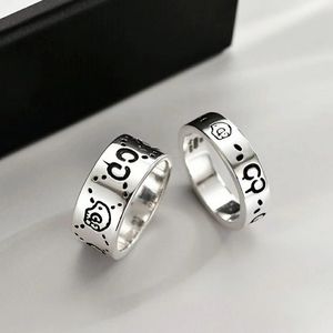 Homens homens ghost skull ring letra anéis de presente para amor casal jóias acessórios para nós tamanho 5-11