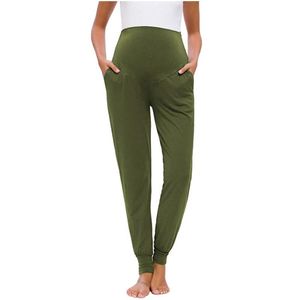 Maternity Bottoms Leggings Stretchy High Waist Belly Support Leggins For Pregnant Women Stretch Pencil Pants Green Trousers