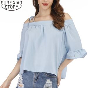 Kvinnor och blusar blusas mujer de moda damer toppar vit tröja chiffon blus plus storlek 4238 50 210415