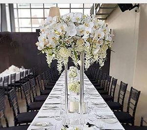 2021 New style tall Wedding acrylic crystal Table Centerpiece Wedding Columns Flower Stand for Table decoration floral arrangements