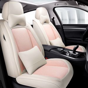 21 year Car Seat Covers full set For Sedan SUV Durable Leather Universal Five Seats Set Cushion Mats For 5 seat Seater car Fashion Spring and summer Women Girl AA18