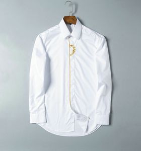2021 camisa de manga comprida profissional masculina casual cor sólida impressão listra decoração tamanho M-3XL # 4HSC16