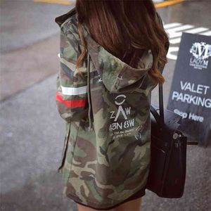 Jacket Women Arrival Female Army Green Printed Camouflage Chaquetas Mujer Fall s For Coat W489 210918