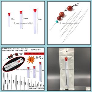 Pärla tillverkningsverktygskonst, hantverk gåvor hem trädgård artefakt pärlor nål stora ögonrör flaskad öppen manuell halsband gängtillbehör dr.