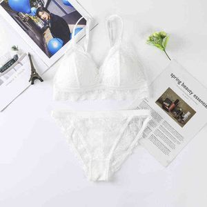 Nxy sexy setsexy laço sutiã briefs set wirefree moda mulheres estilo francês bralette sem costura underwear macio copo pequeno lingerie de peito pequeno 1128