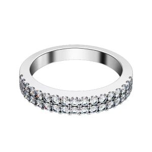 Anéis de cluster de jóias floridas micro pavimentada banda anel sólido 925 esterlina prata engajamento branco ouro cor prmoise